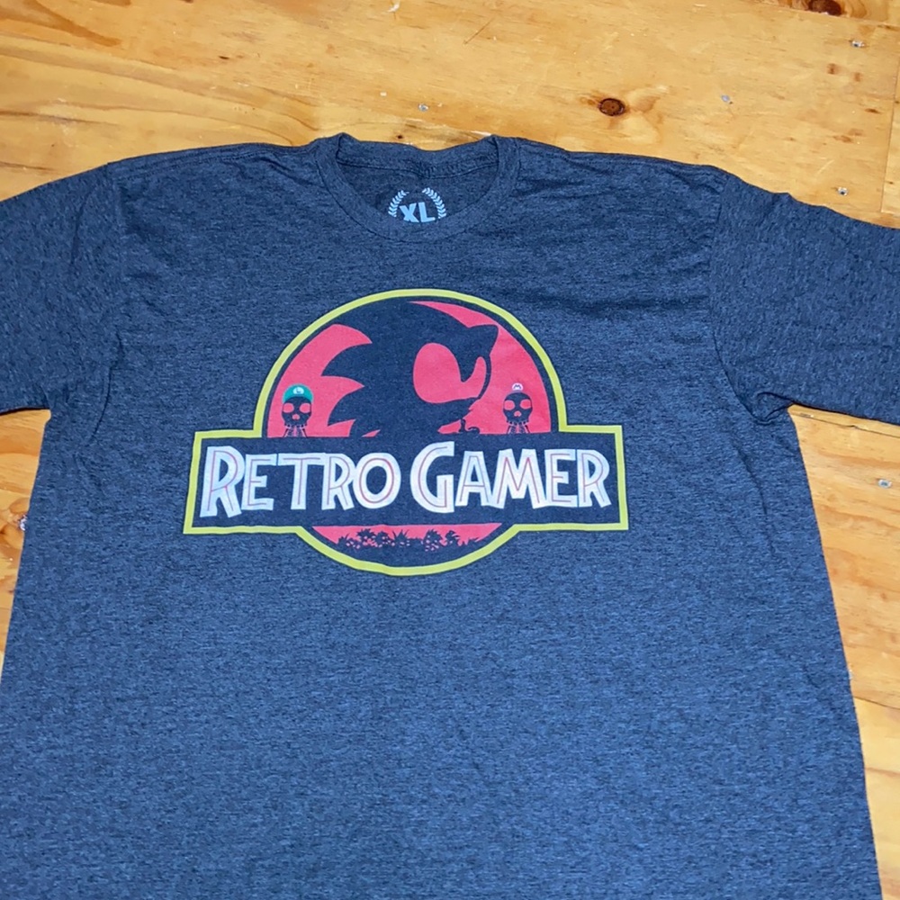 Teepublic Retro Gamer Jurassic Park themed shirt